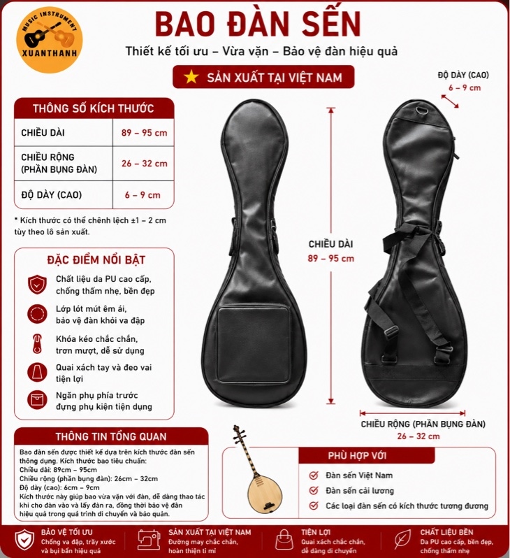 Bao Da Đàn Sến Loại Dày 3 Lớp BS-D